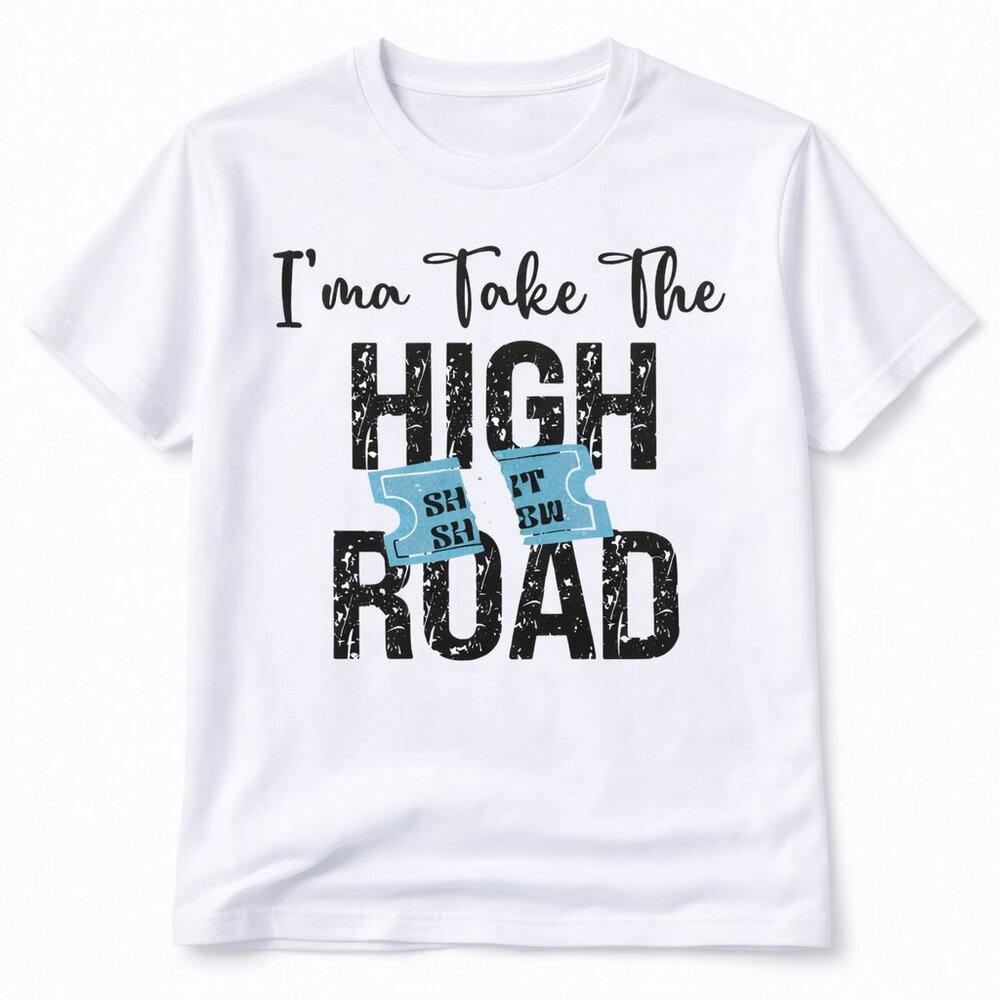 High Road Graphic T Shirt Trendy Western Style Tee Women Gifts White